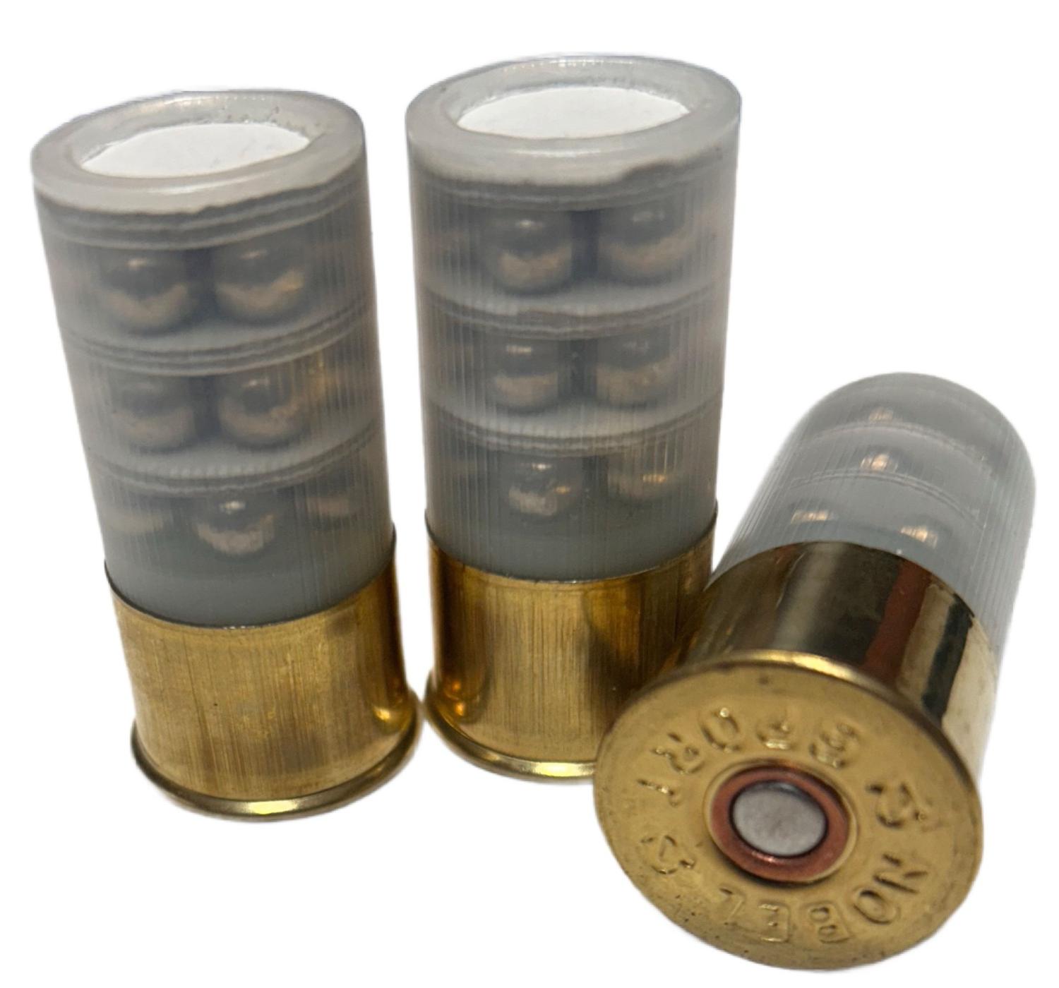 25 Pack of 12 Gauge, 18-Pellet #4 Buckshot Ammo, 1 3/4" Mini Shotshells