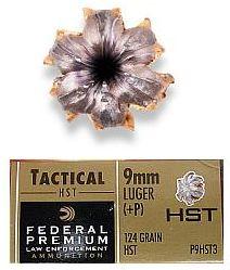 Federal HST 9mm +P 124-Grain Hollowpoint Ammo, Law Enforcement, 50 Round Box