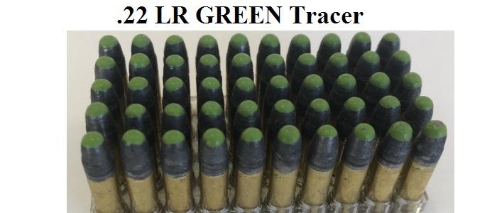 TRACER AMMO, .22LR, GREEN, 50-ROUND PACK
