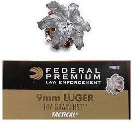Federal HST 9mm 147-Grain Hollowpoint Ammo, Law Enforcement, 50 Round Box