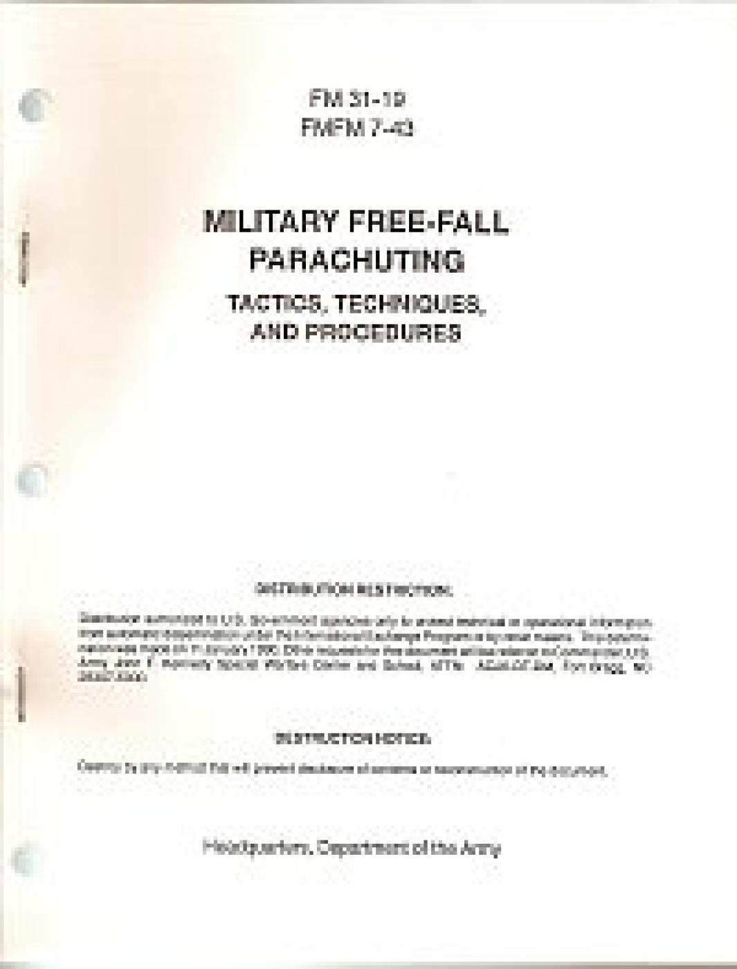 Special Forces Military Free-Fall Parachuting