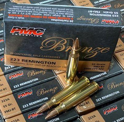 .223 PMC Bronze 55 Grain Ammo, FMJ - 20rds