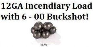 25 Pack of 12GA Dragons Breath-Flame Thrower Ammo with Buckshot