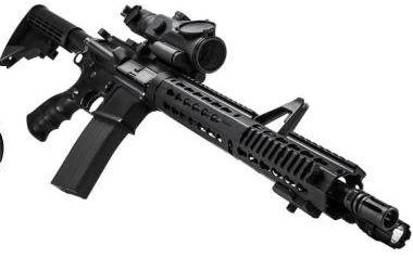 Tactical 3-9x40 Mil-Dot Illuminated Red/Blue Reticle Scope with Green Laser 
