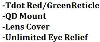 6" CQB Tactical Scope with Red/Green Dot Sight/ QD Lever