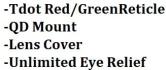 6" CQB Tactical Scope with Red/Green Dot Sight/ QD Lever