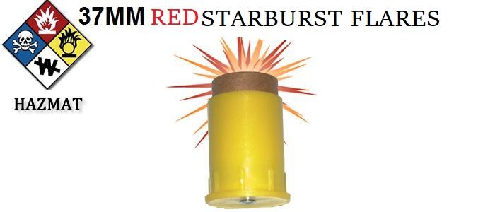 37MM RED Starburst Flares, 10 Pack, HAZMAT