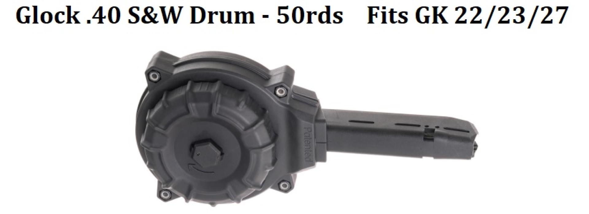 Glock .40 S&W Drum, 50rd, Fits Glock 22/23/24/27/35