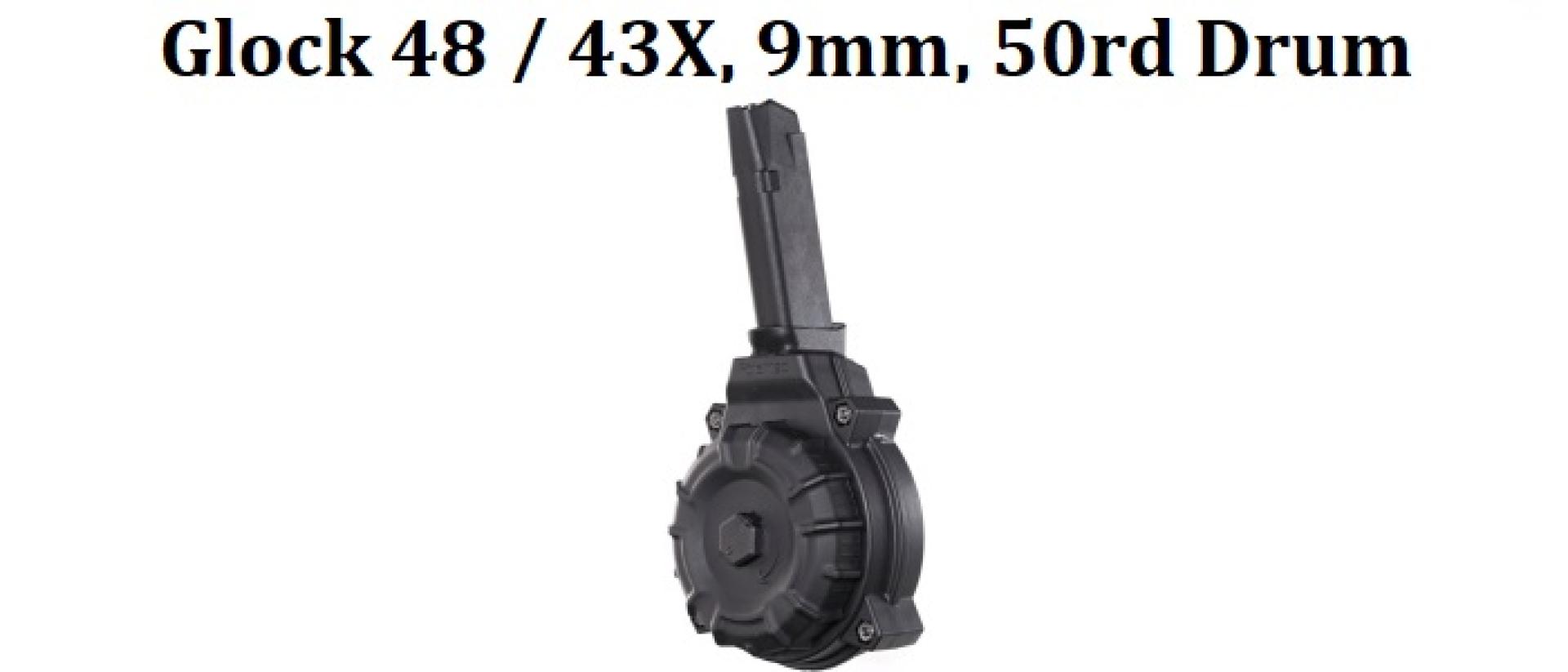 Glock 43X / 48, 9mm 50rd Drum