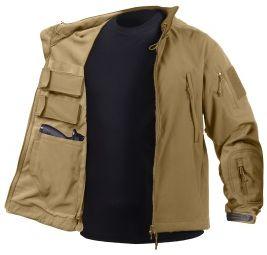 Concealed Carry Soft Shell Tactical Jacket Coyote Brown - Large