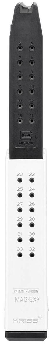 Kriss Magazine, Glock 9mm, 40 Round Capacity, Alpine White
