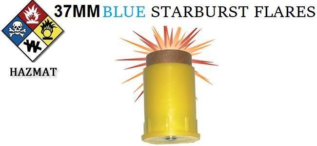 37MM BLUE Starburst Flares, 10 Pack, HAZMAT
