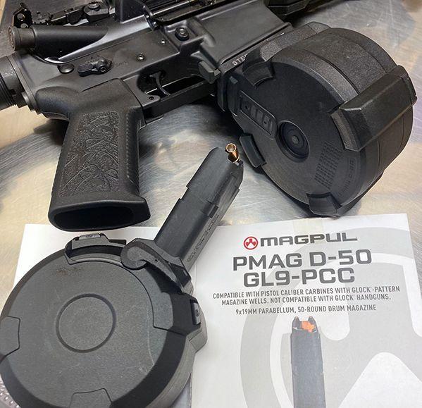 Magpul AR 50rd Drum for Glock 9mm patterned Pistol Caliber Carbines