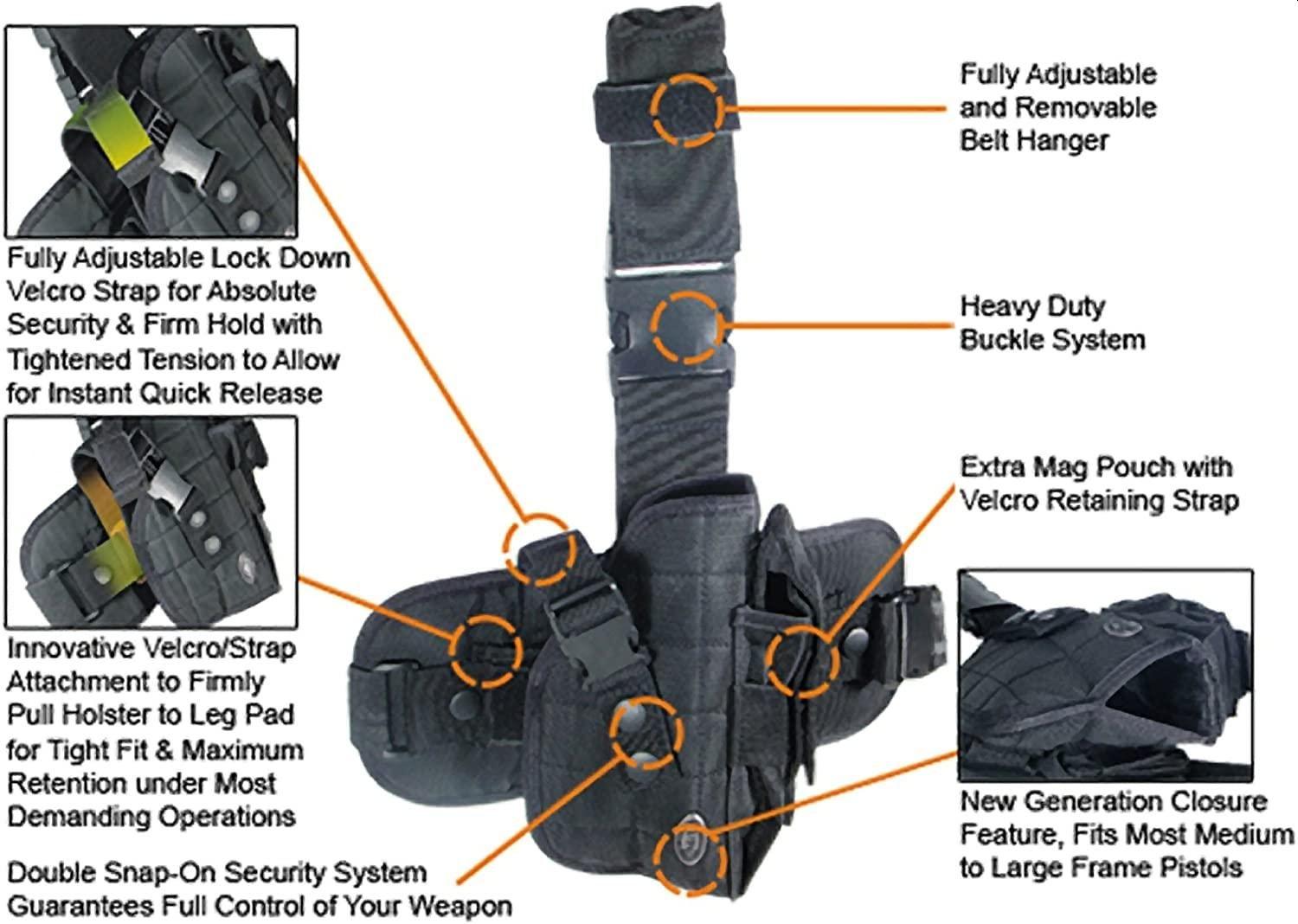 Universal Tactical Leg Holster - (Left Handed)
