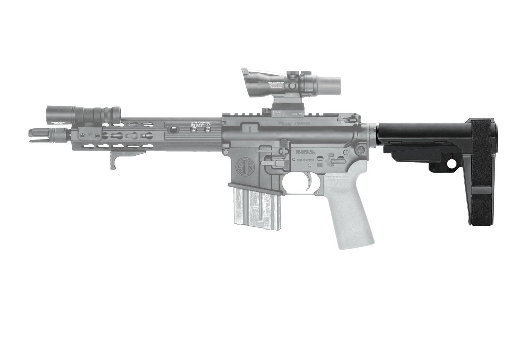 SB Tactical SBA3 Pistol Stabilizing Brace, 5-Position, Black, (Buffer Tube Sold Separately)