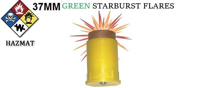 37MM GREEN Starburst Flares, 10 Pack, HAZMAT