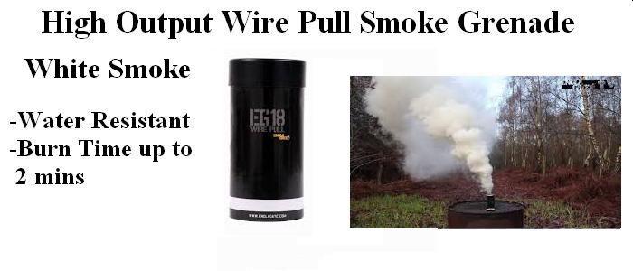 High Output Wire Pull Smoke Grenade - White