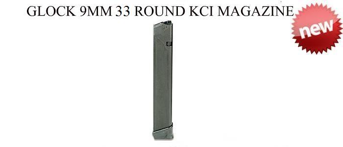 Glock 9MM 33rd Extended Magazine, Black, G17,G19,G19X,G26,G34,G45,G49 