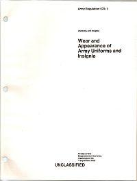 Wear & Appearance of Uniforms & Insignia