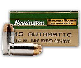 .45 ACP, Remington Golden Saber Bonded - 185gr JHP, 50rds