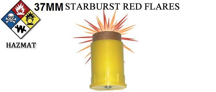 37MM Red Starburst Flares, 30 Pack, HAZMAT