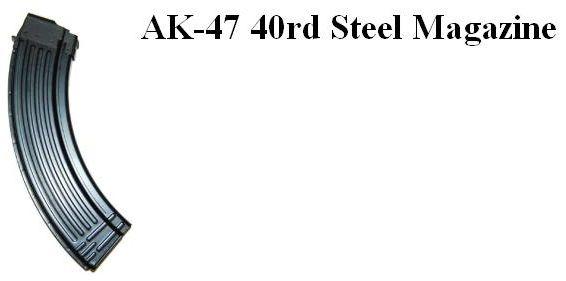 AK-47 40 Round Magazine, Steel, 7.62x39