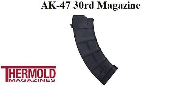 AK-47 30 Round Magazine, Black, by Thermold Mfg.