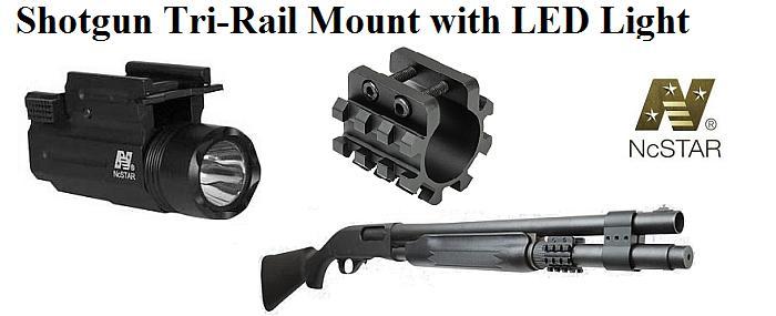 Shotgun Tri-Rail Mount with LED Light